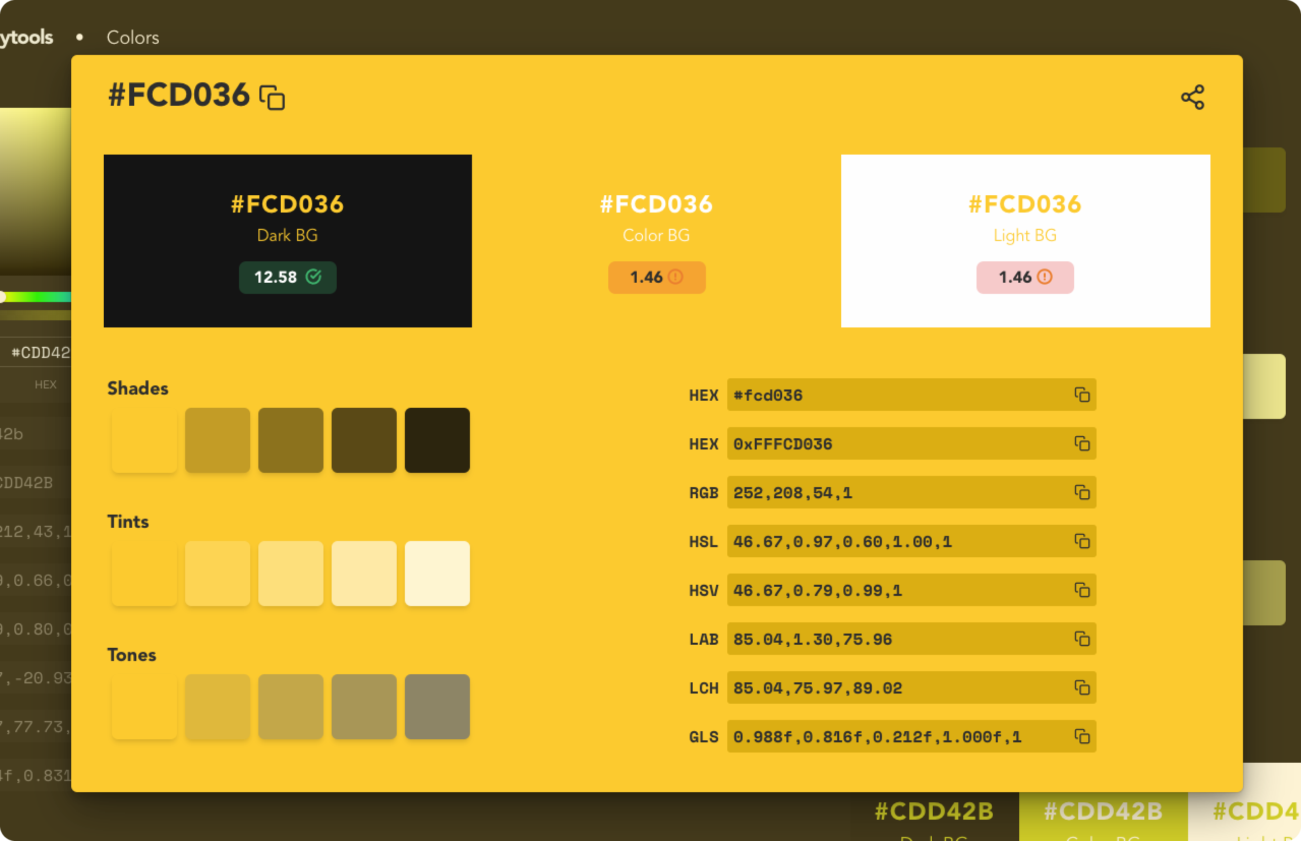An image showing teenytools powerful color editor or explorer