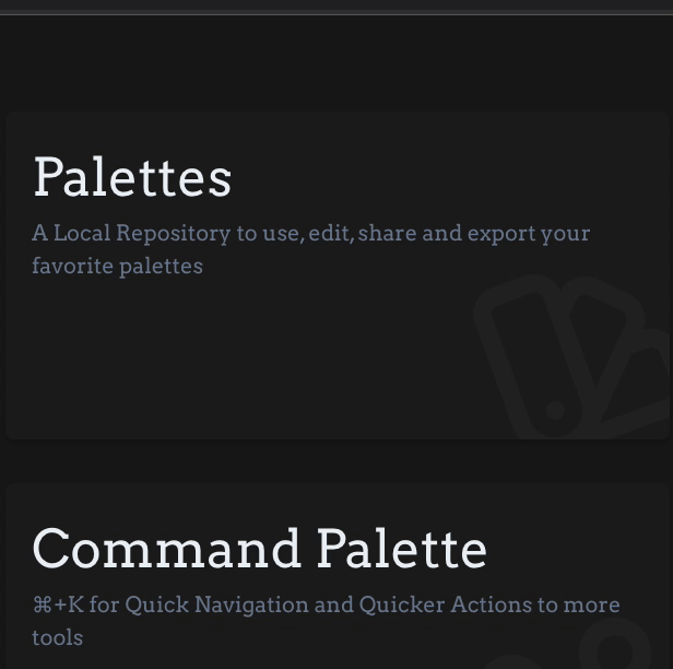 A gif showing teenytools quick actions from command palette
